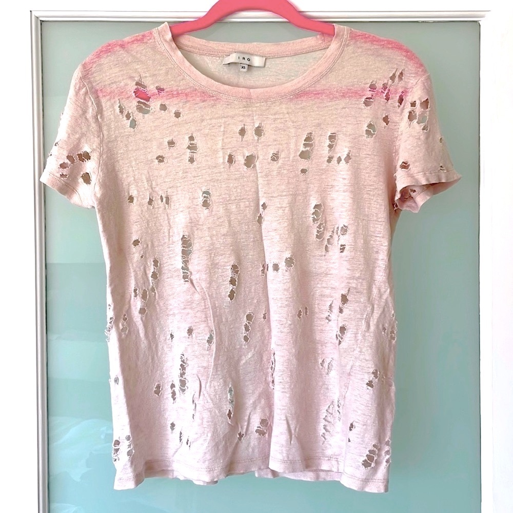 IRO Distressed Shirt in Blush